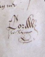 Signature de Pierre LOR, le Jeune à Rosporden en 1602